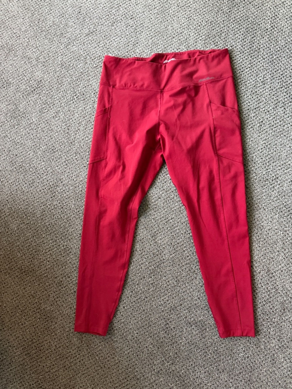 Eddie Bauer Red Performance Leggings with Side Pockets
